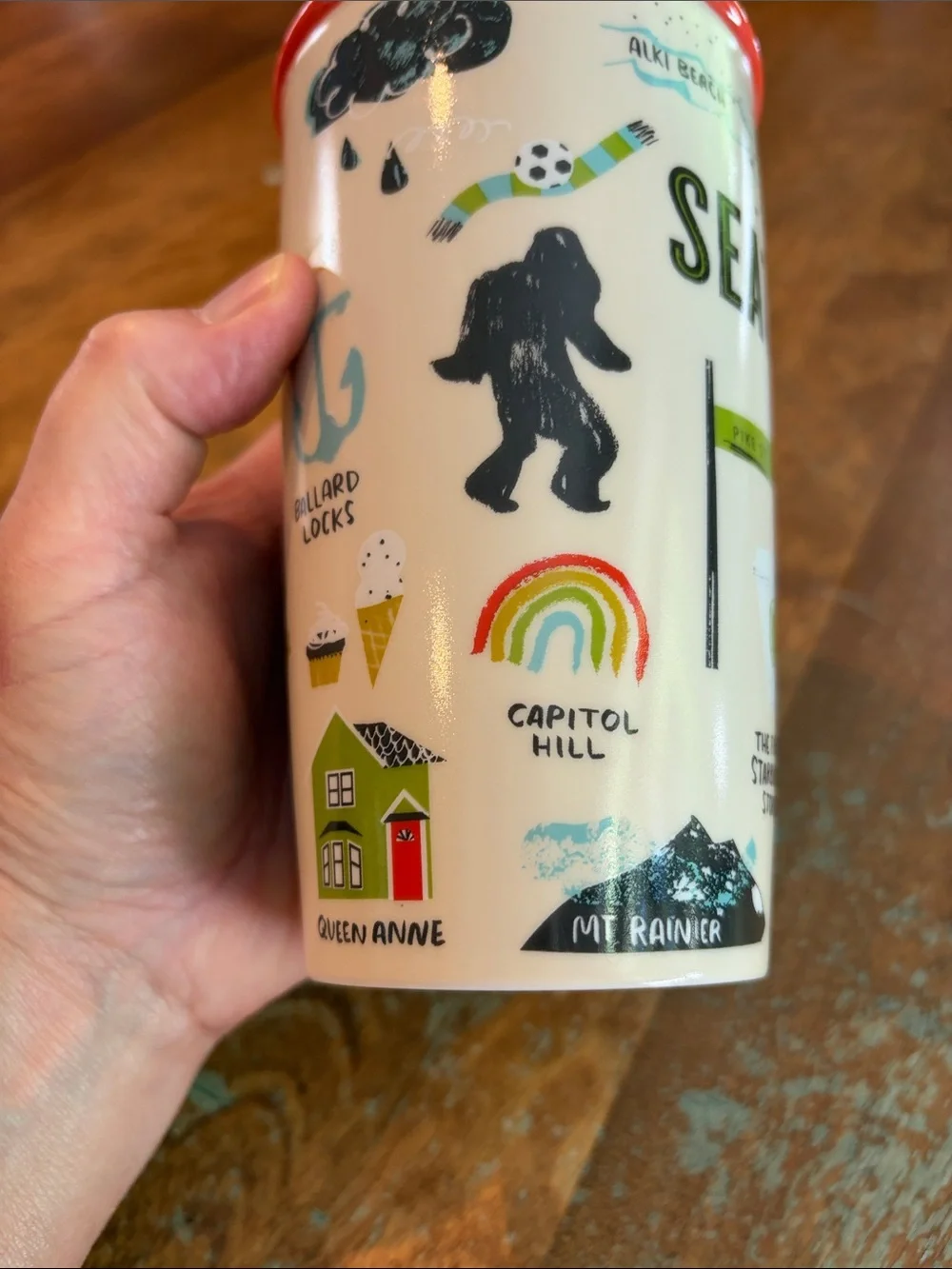 Starbucks Seattle Wall Ceramic Tumbler Mug 12 oz